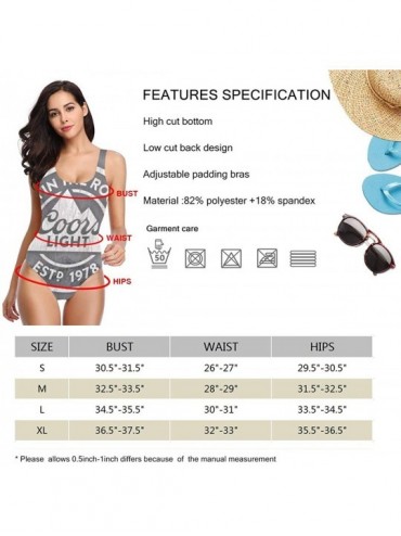 One-Pieces Women's Coors Light High Cut Low Back One Piece Swimwear Bathing Suits - Coors Light3 - CM197HQ0U66 $27.65