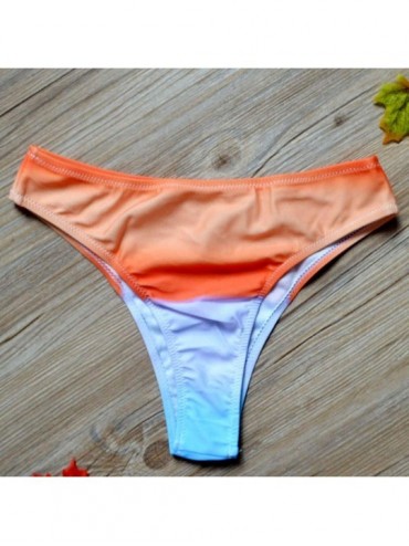 Bottoms Sexy Woman Rainbow Print Bikini Thongs Bathing Beach Wear Swimming Bottoms-Summer Beach Vacation Bathing Swimming Sui...