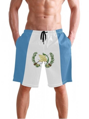 Board Shorts Greek Flag Men's Swim Trunks Beach Shorts with Pockets - Guatemala Flag - C918Q3XWR7D $50.98