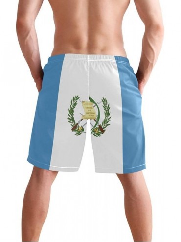 Board Shorts Greek Flag Men's Swim Trunks Beach Shorts with Pockets - Guatemala Flag - C918Q3XWR7D $31.12