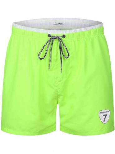 Trunks Mens Swim Trunks Quick Dry Swim Shorts with Mesh Lining Swimwear Bathing Suits - Short-green - C018R6Y2DKC $31.35