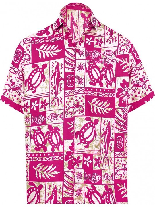 Cover-Ups Men's Loose Casual Short Sleeve Aloha Hawaiian Shirt - Ghost White_w127 - CF1808S36TI $18.50