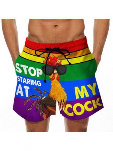 Board Shorts Funny Cock Turkey Print Swim Trunks for Men- Drawstring Plus Size Beach Sport Shorts Holiday Casual Bottoms S-5X...