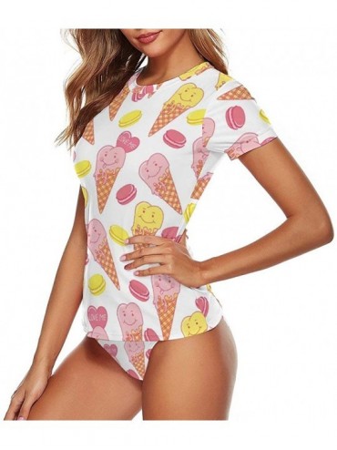 Bottoms Ice Cream Full Coverage Various Styles Rash Guard for Womens Off Shoulder One Piece Sexy Soft Pads Swimwear Style1 9 ...