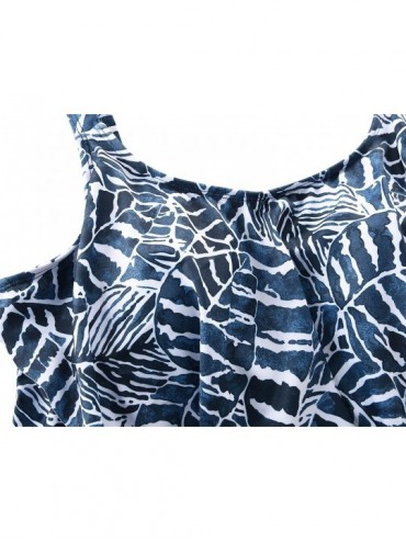Sets Women's Tankini Set Ruffle Swimwear Two Pieces Swimsuit - Leaf Printed - CU196DDDOGC $22.43