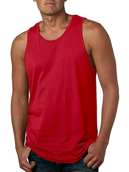 Racing Men's Adult Garment-Dyed Tank Top Heavy/Core Cotton Vest Top Relaxed Fit Ultra Soft Sleeveless Quick-Dry T-Shirt - Red...