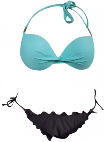 Sets Women Bandage Bikini Set Push-Up Swimwear Beachwear S-XL - Green-3 - CV18UW58EZO $39.27