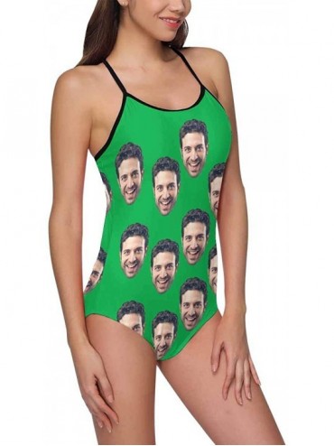 One-Pieces Custom One-Piece Swimsuits with Face Photo Novelty Swimwear for Women (XS-5XL) - Green - C518UKH8CM7 $50.27