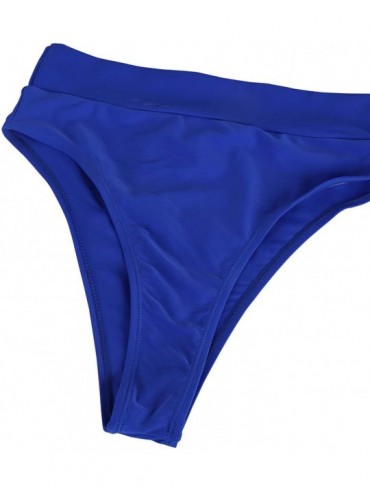 Sets Women's Removable Straps Bandeau Bikini High Waist 2 Piece Swimsuits - Blue - C518TG6TWOS $15.62
