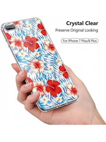 Sets Case Compatible iPhone 7 Plus Gel Silicone Rubber Clear Soft Ultra-Slim Flower Geometric Panda Back Cover for iPhone 8 P...
