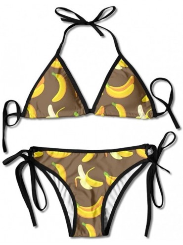 Sets Womenâ€s Summer Sexy Bikini Banana Fruit Brazilian String Bottom Hipster Bikini Swimsuit Set - Banana Fruit - CD18DQMEIU...