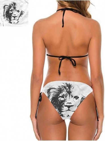 Bottoms Bikini Bathing Suits Women's Sexy Halter Padding Pencil Drawing Angels - Multi 07 - C4190G2E8IH $37.67