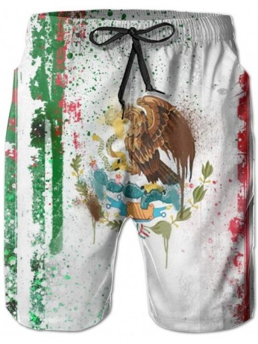 Board Shorts Men Bathing Suit Swim Trunks Quick Dry Beach Shorts - Cool Personality Cat Kitty - Cool Mexican Flag - C518WULZ6...