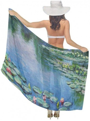 Cover-Ups Women Fahion Swimsuit Bikini Cover Up Sarong- Party Wedding Shawl Wrap - Water Lilies Monet Painting - CM19C6N7Z9H ...