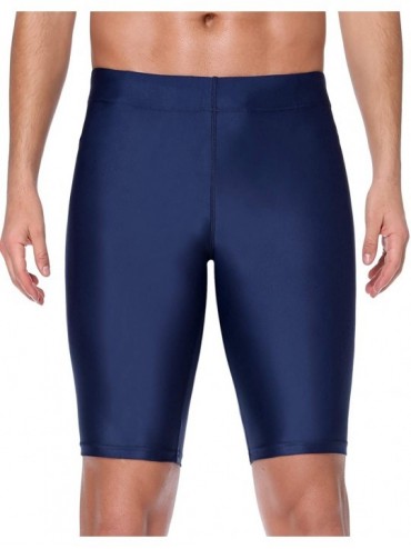 Racing Mens Swim Jammer Tight Splice Sports Compression Swimsuit Jammer Shorts - Solid Navy - CQ18DWU2RQX $21.13