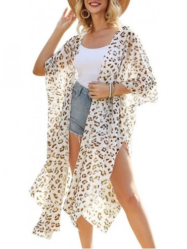 Cover-Ups Women's Beach Cover up Swimsuit Kimono Casual Cardigan with Bohemian Floral Print - W2 - CZ194CWGM26 $39.92