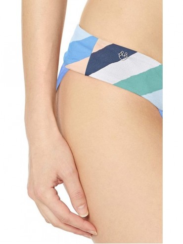 Tankinis Women's Bandana Reversible Signature Cut Bikini Bottom Swimsuit - Praia Du Forte Blue Shimmer/Stripe - CN18L8O3DI0 $...