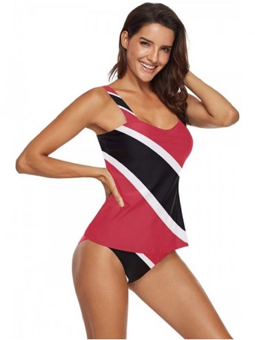 Sets Flag of Texas State Womens Two Piece Bikini Set Swimwear Beachwear - Flag of Trinidad and Tobago - CB18TRMZOW9 $32.13
