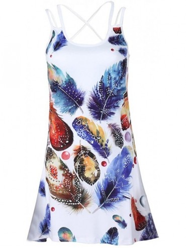 Cover-Ups Women's Summer Sleeveless Mini Dresses Vintage 3D Floral Print A Line Beach Tank Top Dress Sundress for Women 16 - ...