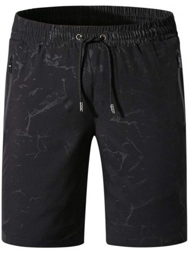 Trunks Men's Bathing Suits Beachwear Swim Trunks Quick Dry Striped With Side Pockets Mesh Lining - 1810black - C918R9R52NS $3...