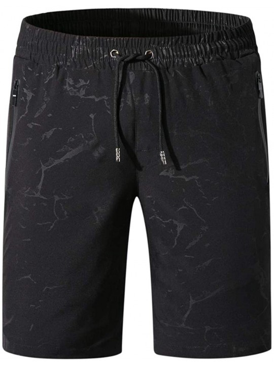 Trunks Men's Bathing Suits Beachwear Swim Trunks Quick Dry Striped With Side Pockets Mesh Lining - 1810black - C918R9R52NS $1...