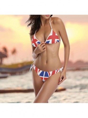 Sets Dominican Republic Flag 2 Piece Swimsuits Bathing Bikini Sets for Women - Flag of British - CE18QNLLCRD $25.85