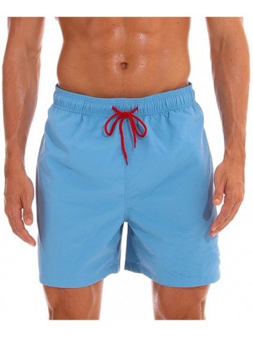 Board Shorts Swimwear Swim Shorts Trunks Beach Board Shorts Swimming Pants Swimsuits - Light Blue - C518U53CA88 $73.94