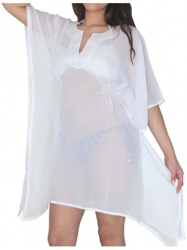 Cover-Ups Women's Plus Size Tube Dress Casual Beach Party Elegant Dress Printed A - Ghost White_c224 - C811HYWWGWJ $33.89