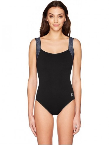 Racing Women's Mantra Square Neck Controlfit - Black - C3185XDKWMY $55.64