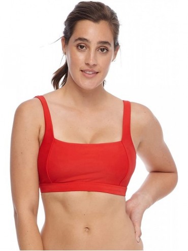 Tops Women's Smoothie Alison Solid D- Dd Cup Bikini Top Swimsuit - Smoothie True Red - C418Z052KYE $98.52