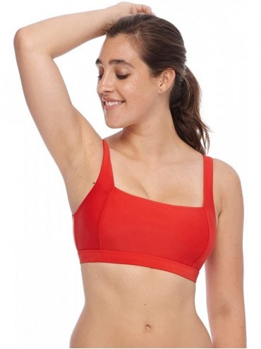 Tops Women's Smoothie Alison Solid D- Dd Cup Bikini Top Swimsuit - Smoothie True Red - C418Z052KYE $55.64