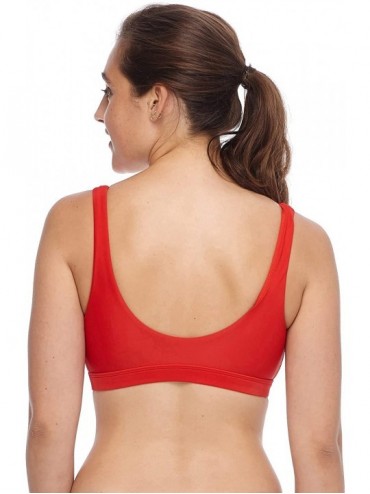 Tops Women's Smoothie Alison Solid D- Dd Cup Bikini Top Swimsuit - Smoothie True Red - C418Z052KYE $55.64