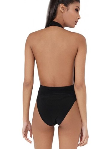 Bottoms Women Two Piece Swimsuit High Waisted Off Shoulder Ruffled Bikini Set - E-black - CU194G27WGM $19.02