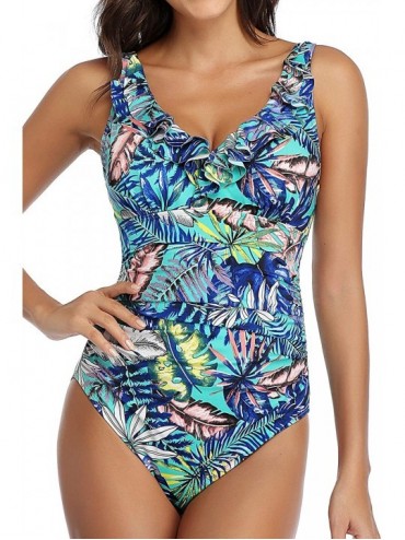 One-Pieces Women's One Piece Swimsuits Tummy Control Bathing Suits Ruffled Plus Size Swimwear - Fairyland - CP196U6R3Q8 $59.12