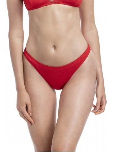 Tankinis Women's Swimwear Mid-Rise Bikini Bottom - Red - CR18TOE05ZQ $12.59