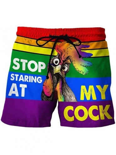 Trunks Men's Summer Holiday Drawstring Shorts Casual Cock Printed Beach Pants Swim Trunks-Look at My Pecker-Look at IT - B-mu...