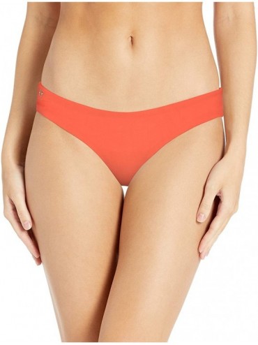 Bottoms Women's Sublime Reversible Cheeky Cut Bikini Bottom Swimsuit - Coral Reef Orange/Botanical Floral - C118Y67WGCD $29.00