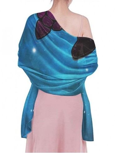 Cover-Ups Women Chiffon Scarf Shawl Wrap Sunscreen Beach Swimsuit Bikini Cover Up - Sea Turtle Galaxy - CG1908OO6UU $22.03