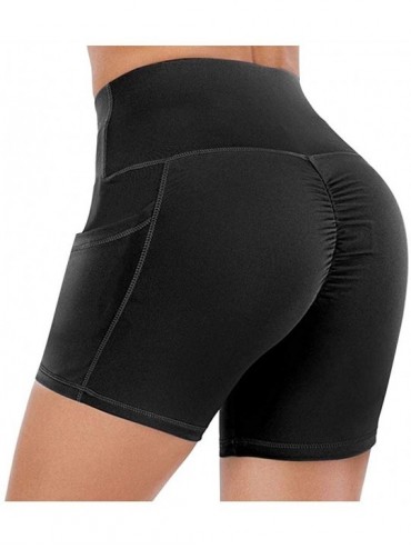 Board Shorts Womens Elastic Out High Waist Shorts Leggings Tight Sports Casual Yoga Short Pants - Black - CJ19CQH293D $16.23