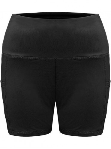 Board Shorts Womens Elastic Out High Waist Shorts Leggings Tight Sports Casual Yoga Short Pants - Black - CJ19CQH293D $16.23