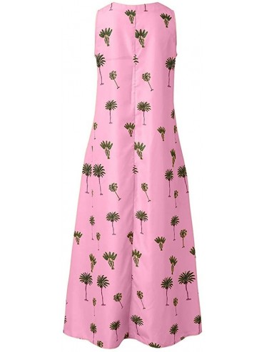 Cover-Ups Maxi Dress For Women丨deep Boho Print Dress丨womens Loose Party Dress - Pink 2 - CE18SNE6QI5 $21.57