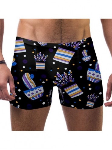 Racing Colorful Pattern with Hand Drawn House Plants Swimsuits Swim Trunks Shorts Athletic Swimwear Boxer Briefs Boardshorts ...