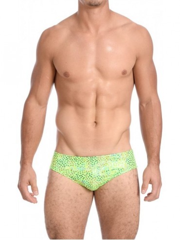 Briefs Mens New Hot Print Body Bikini Swimsuit - Trinket Lime - CC187GKEHK9 $18.59