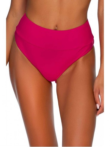 Bottoms Ariel High-Waist Bikini Bottom Swimsuit - Magenta - C01950M4RAD $41.90