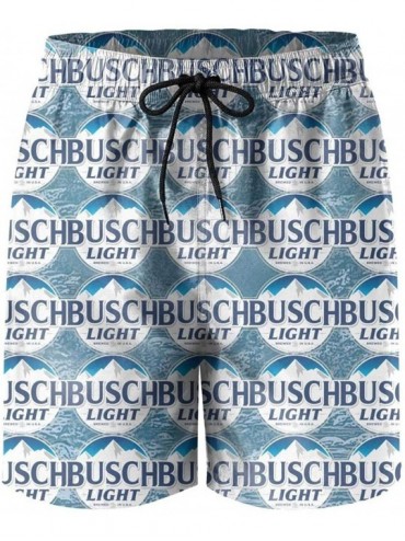 Board Shorts Mens Waterproof Swim Trunks Quick Dry Busch-Light-Beer-Logo-Poster- Beach Shorts Beach Wear with Pockets - Busch...