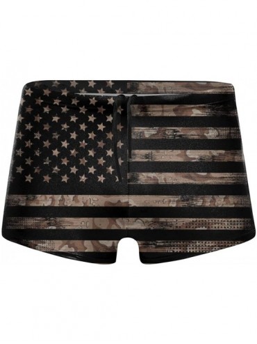 Board Shorts Astronaut and Alien Robot Men Swimwear Swimsuits Surf Board Boxer Shorts Trunks - American Flag With Desert Camo...