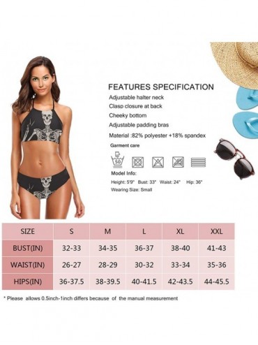 Bottoms Womens High Neck Halter Bikini Set Sexy Swimsuit Up Bathing Suit Tankini - Color2 - C2199NG6D33 $31.39