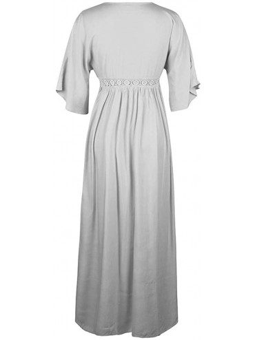 Cover-Ups Plus Size Lace Cardigan for Women Long Loose Shawl Kimono Top Cover Up Beachwear - Gray 02 - CJ1967XG2UD $20.38