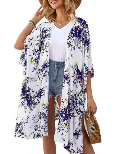 Cover-Ups Women's Beach Cover up Swimsuit Kimono Casual Cardigan with Bohemian Floral Print - C4 - CB194CW2IR4 $32.24