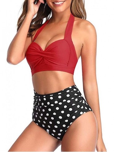 Sets Women's Sexy Scalloped Trim Padded Push-up Bikini Set Two Pieces Swimwear Strapless Bathing Suits - A - Red - 2 - CC194Y...